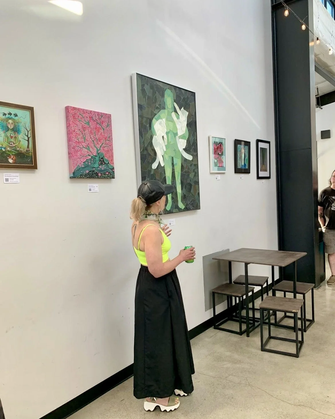 My artist talk about my piece, "Carrying the Storm" at the closing reception of The Copper Wolf's 2026 Spring Equinox Art Show