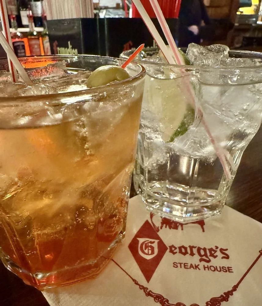 Classic mixed cocktails served over ice at the George's Steak House bar in the Fox Valley.