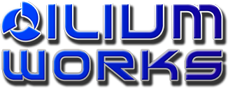 Logo with the words 'ILLUM WORKS' in blue and black text.