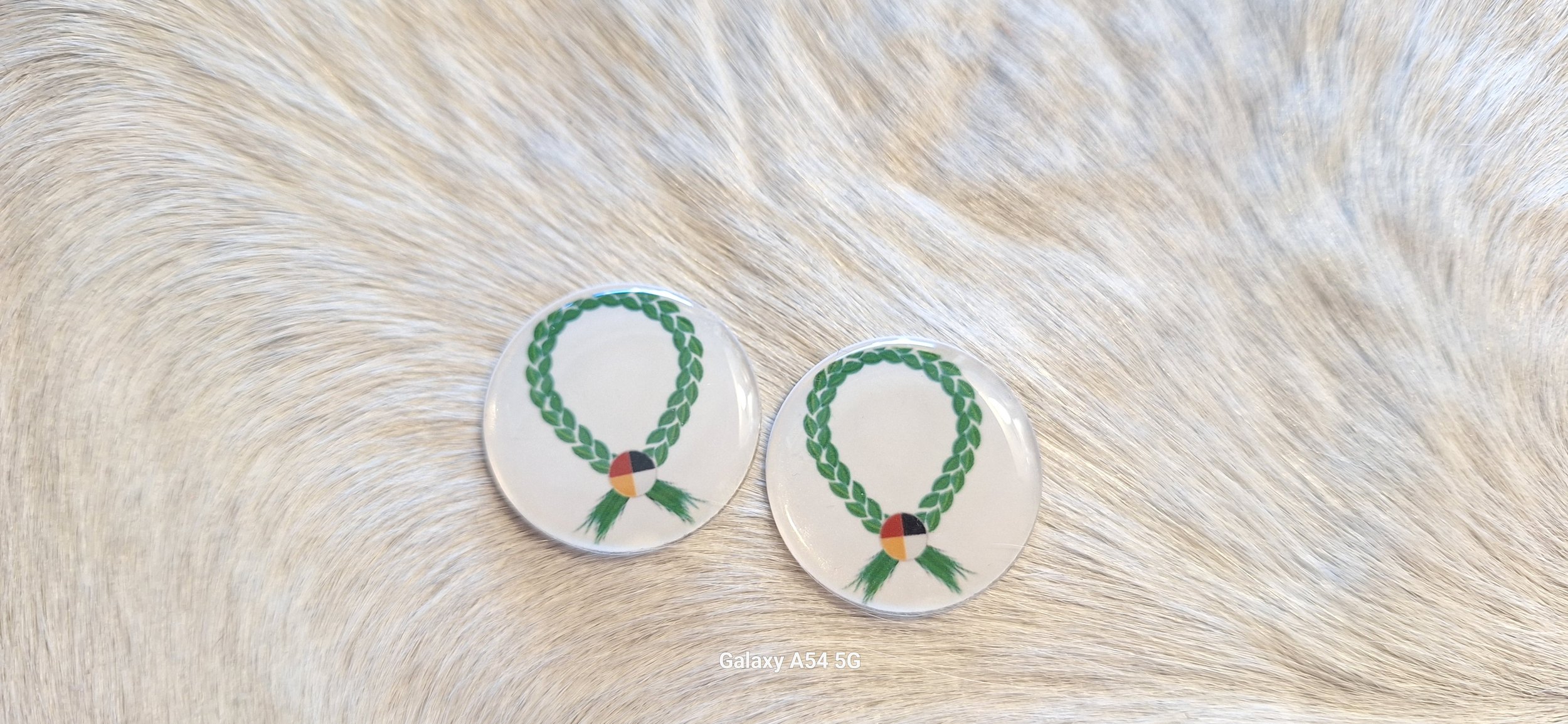 Sweetgrass braid with medicine wheel