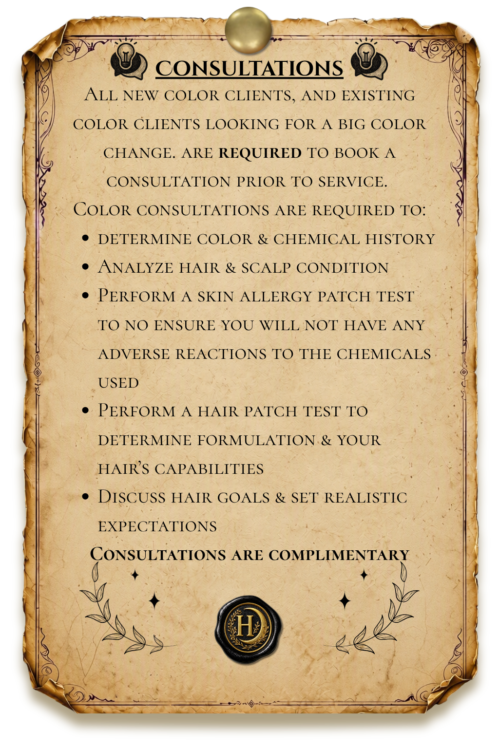 HairCraft cancellations and no-shows policy outlining appointment notice requirements, cancellation fees, no-show charges, and booking restrictions.