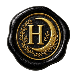 HairCraft wax seal brand mark symbolizing custom hair services and the salon's holistic, witchy-inspired identity.