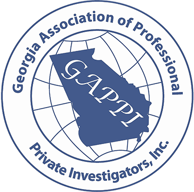 Logo of the Georgia Association of Professional Private Investigators, Inc., featuring a globe and the state of Georgia with the organization's acronym 'GAPPI' in the center.