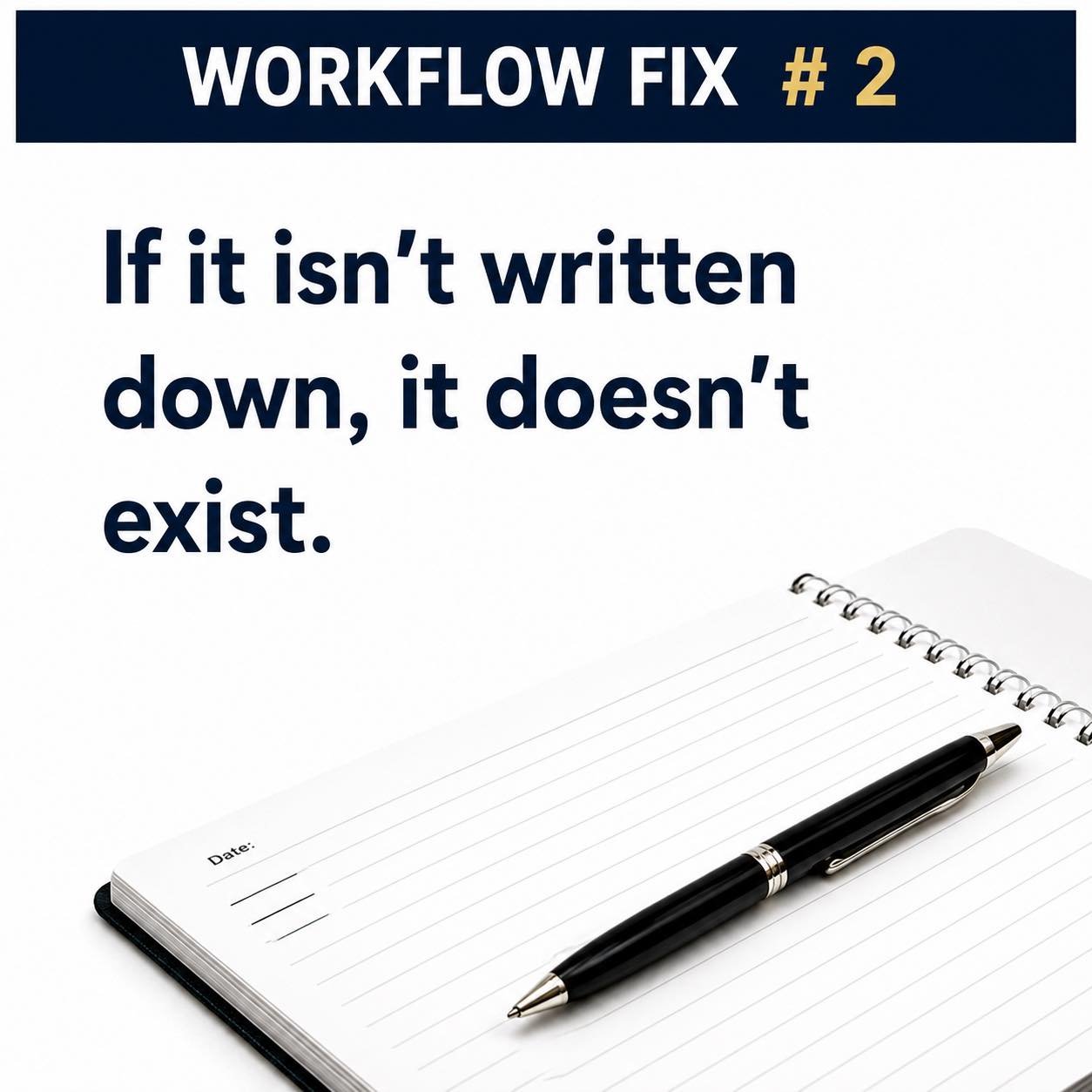 🛠️ Workflow Wednesday | Workflow Fix #2

If it isn&rsquo;t written down, it doesn&rsquo;t exist.

One of the biggest workflow mistakes I see in businesses is relying on memory instead of documented processes.

When key tasks live only in someone&rsq