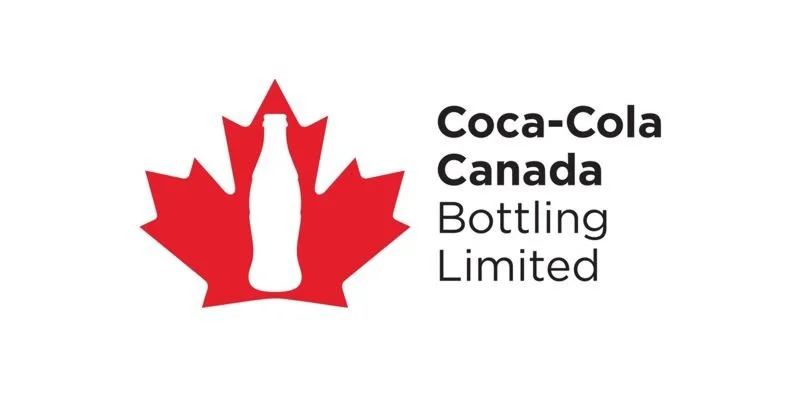 Logo of Coca-Cola Canada Bottling Limited featuring a red maple leaf with a white Coke bottle silhouette inside and the company name beside it.
