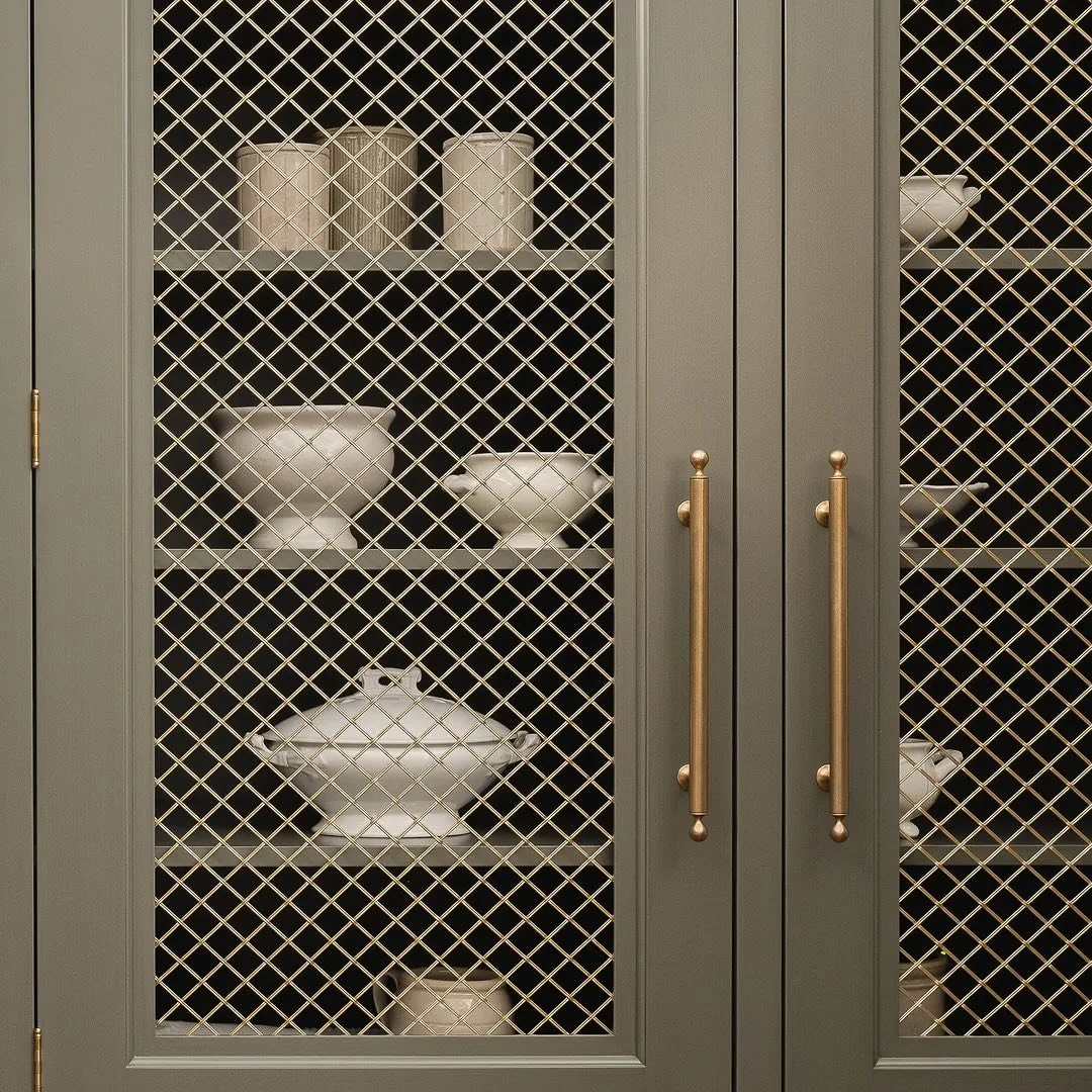 Luxury brass decorative grilles add visual interest to cabinetry and elegantly conceal radiators, fuse boxes, panels and vents. From regency-inspired designs to deco styles, our solid brass grilles feature beautiful symmetry and add luxurious texture
