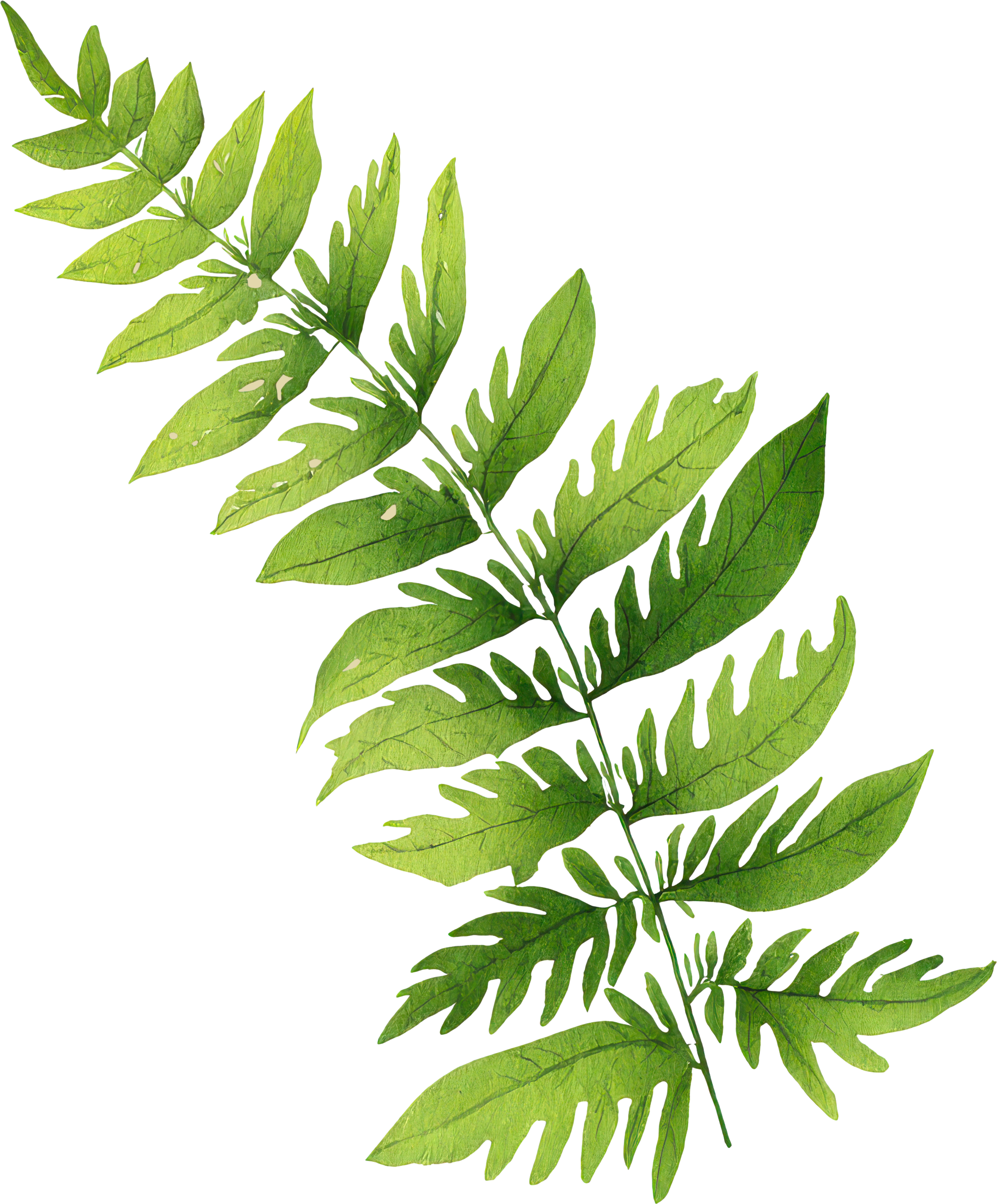 Green leafy plant with multiple leaflets on a stem, close-up view.