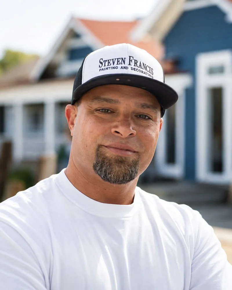 Steven Francis Painting owner Steven in Redding, CA in front of residential house painting project