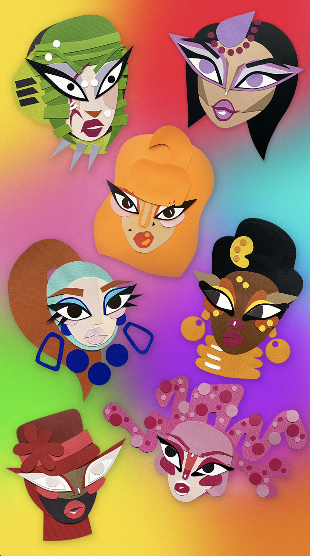 paper collage faces (2024-2026)