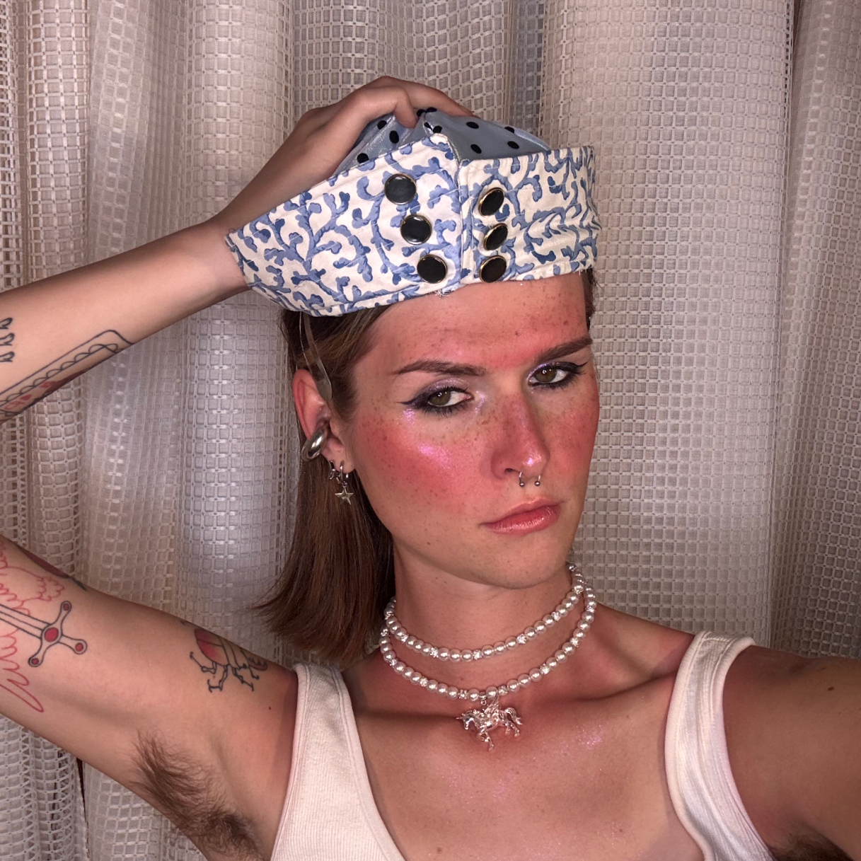 Blue Polka Dot Nautical Sailor Hat
