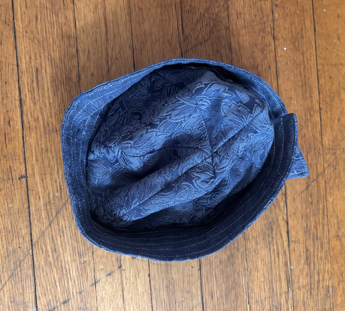 Blue Floral Denim Sailor Hat