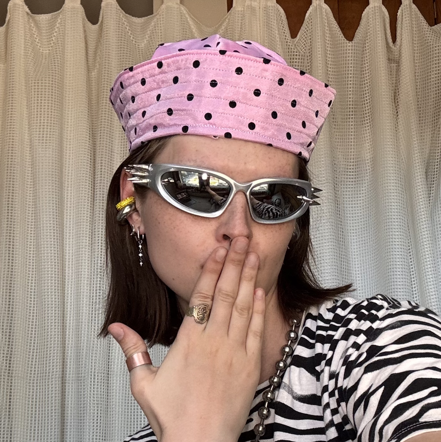 Pink Polka Dot Sailor Hat