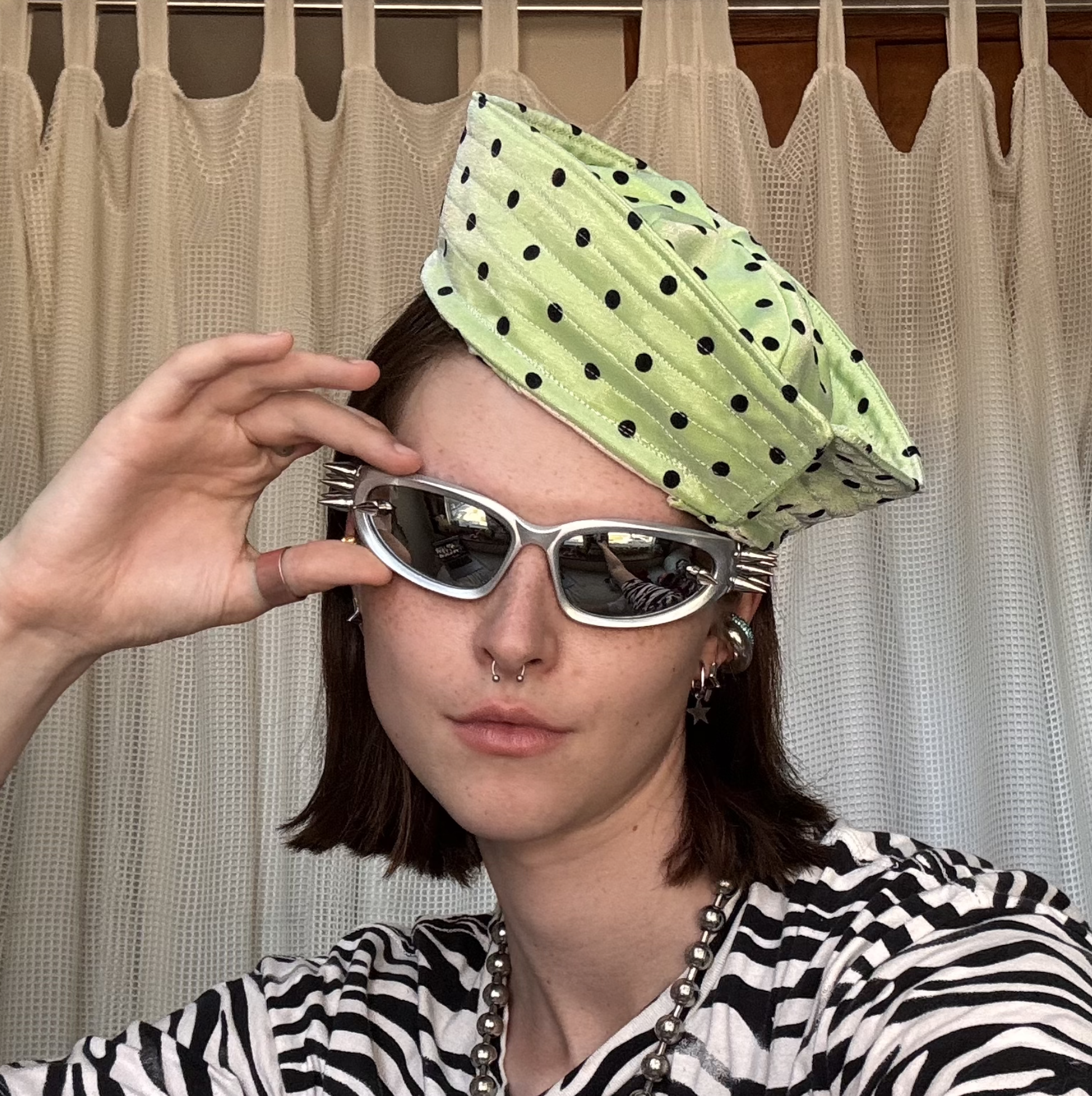 Matcha Green Polka Dot Sailor Hat