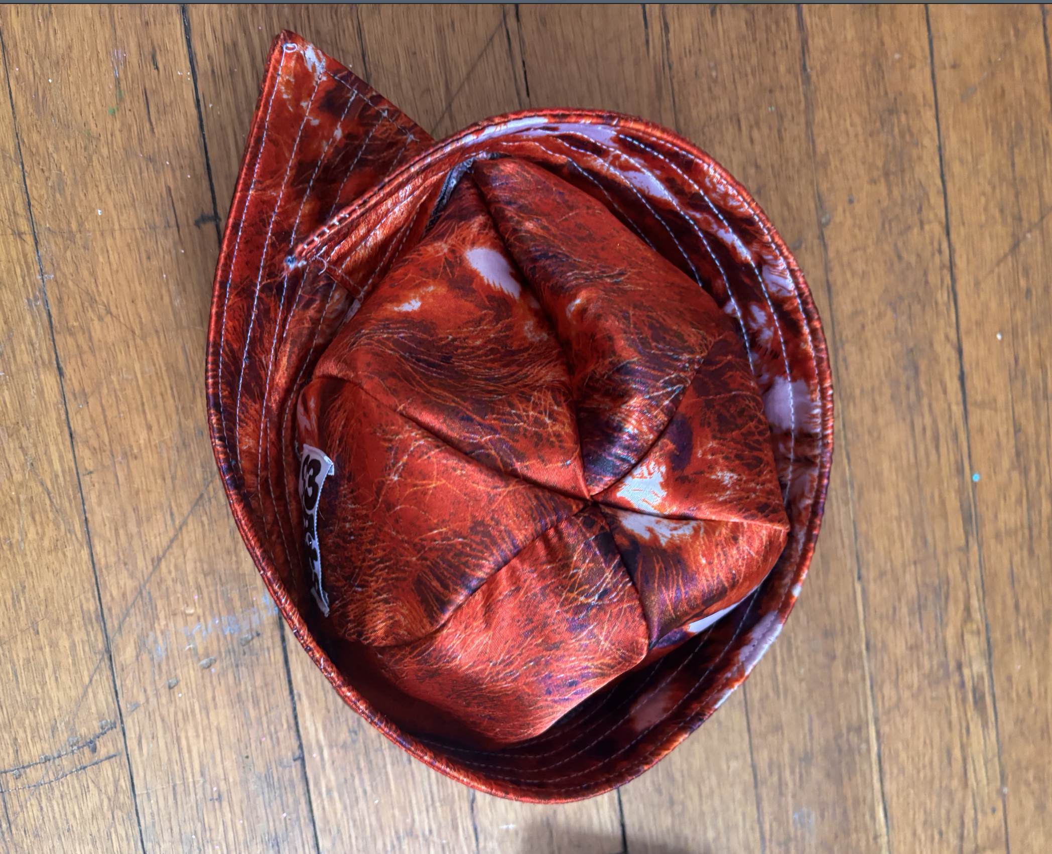 Red Satin Tie Dye Sailor Hat