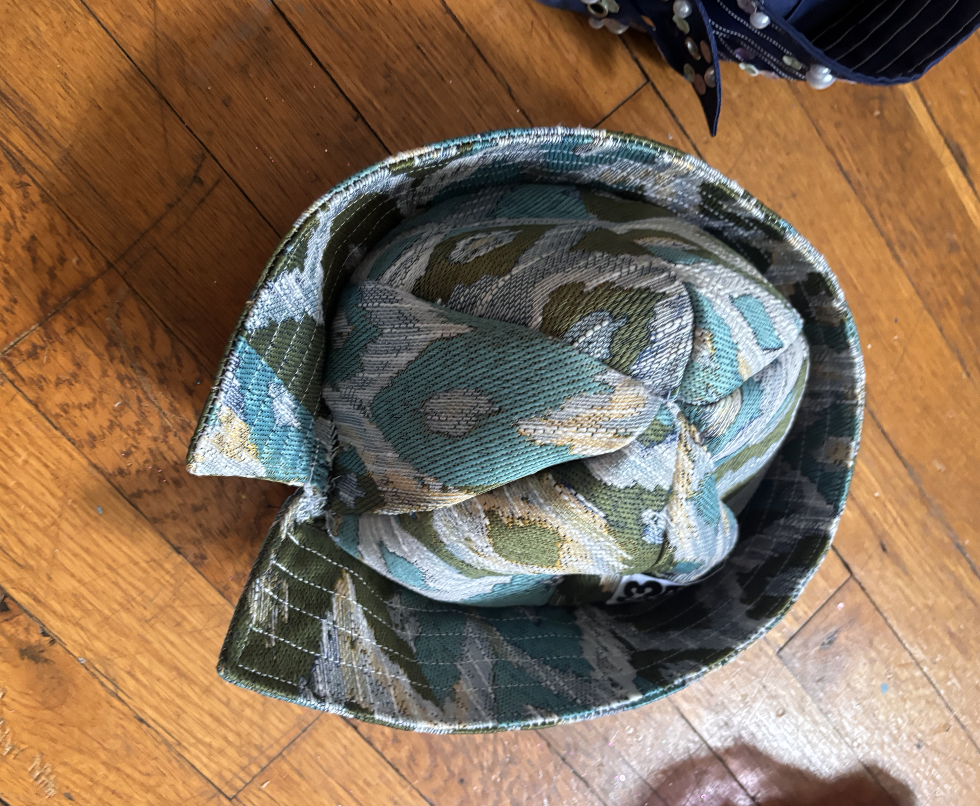 Blue Distorted Chevron Sailor Hat