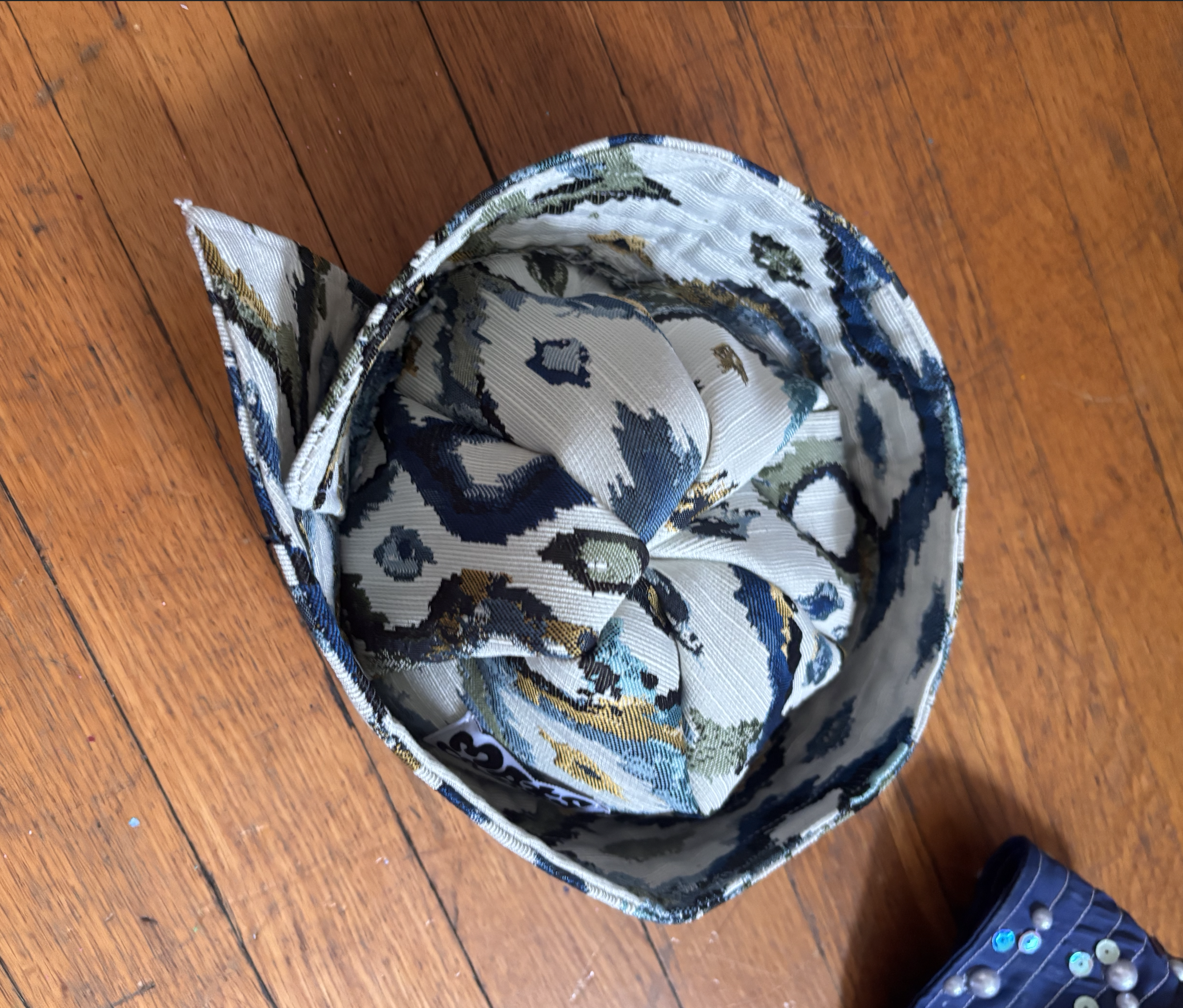 White Distorted Chevron Sailor Hat