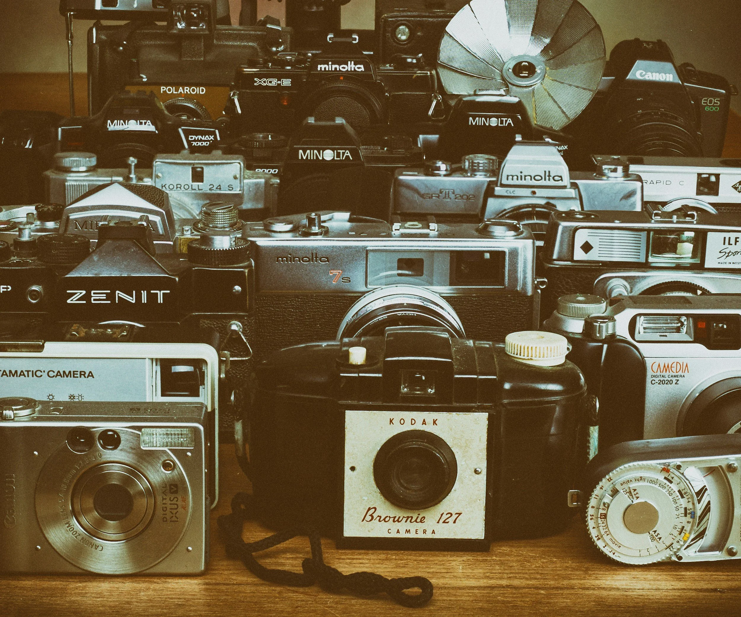 old film cameras layout