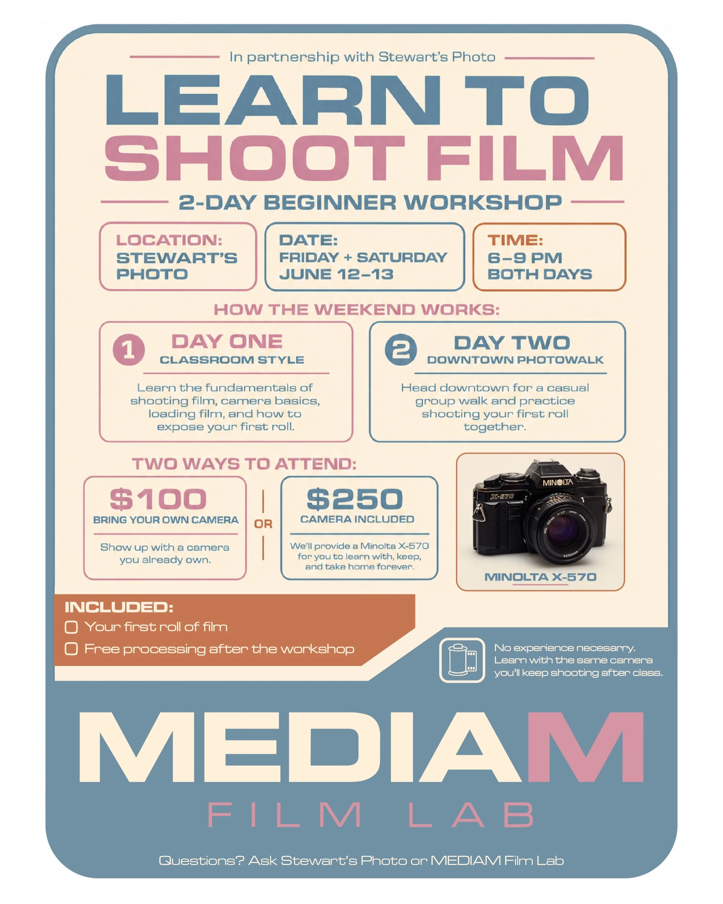 I&rsquo;m teaching a learn to shoot film workshop next weekend with @stewartsphoto [link in bio]

This is a two day beginner class for anyone who&rsquo;s been wanting to get into film but doesn&rsquo;t really know where to start, what camera to buy, 