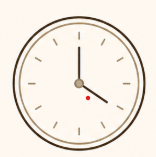 Clock showing 3:21 with a red second hand