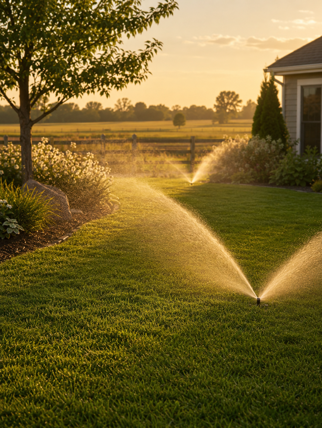 Sprinkler and irrigation repair on a lawn in the Orland, CA area