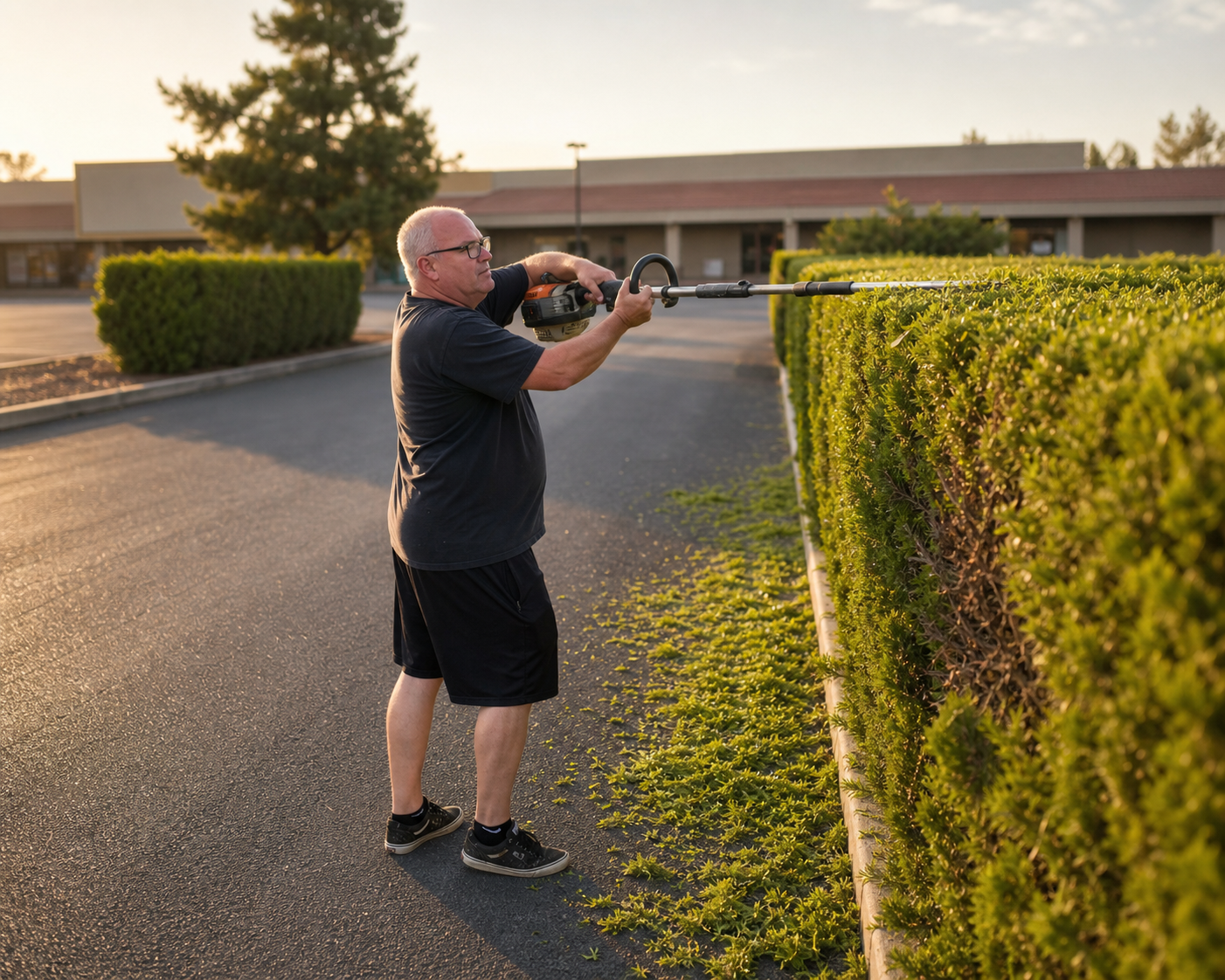 Shrub and hedge trimming service on an Orland-area property