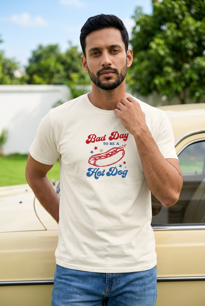 Bad Day To Be A Hot Dog Embroidered Shirt - Unisex