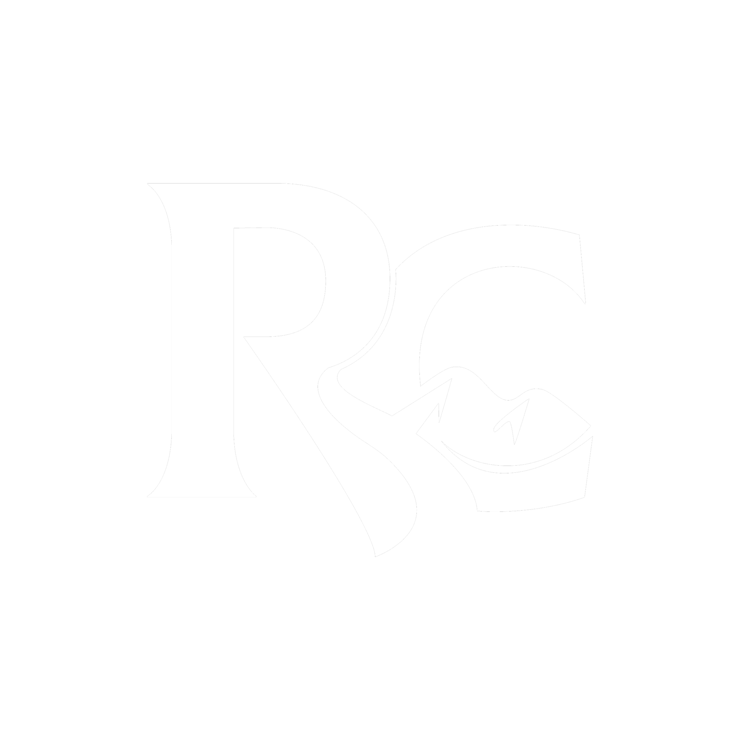 Black and white graphic design featuring stylized text and abstract shapes.