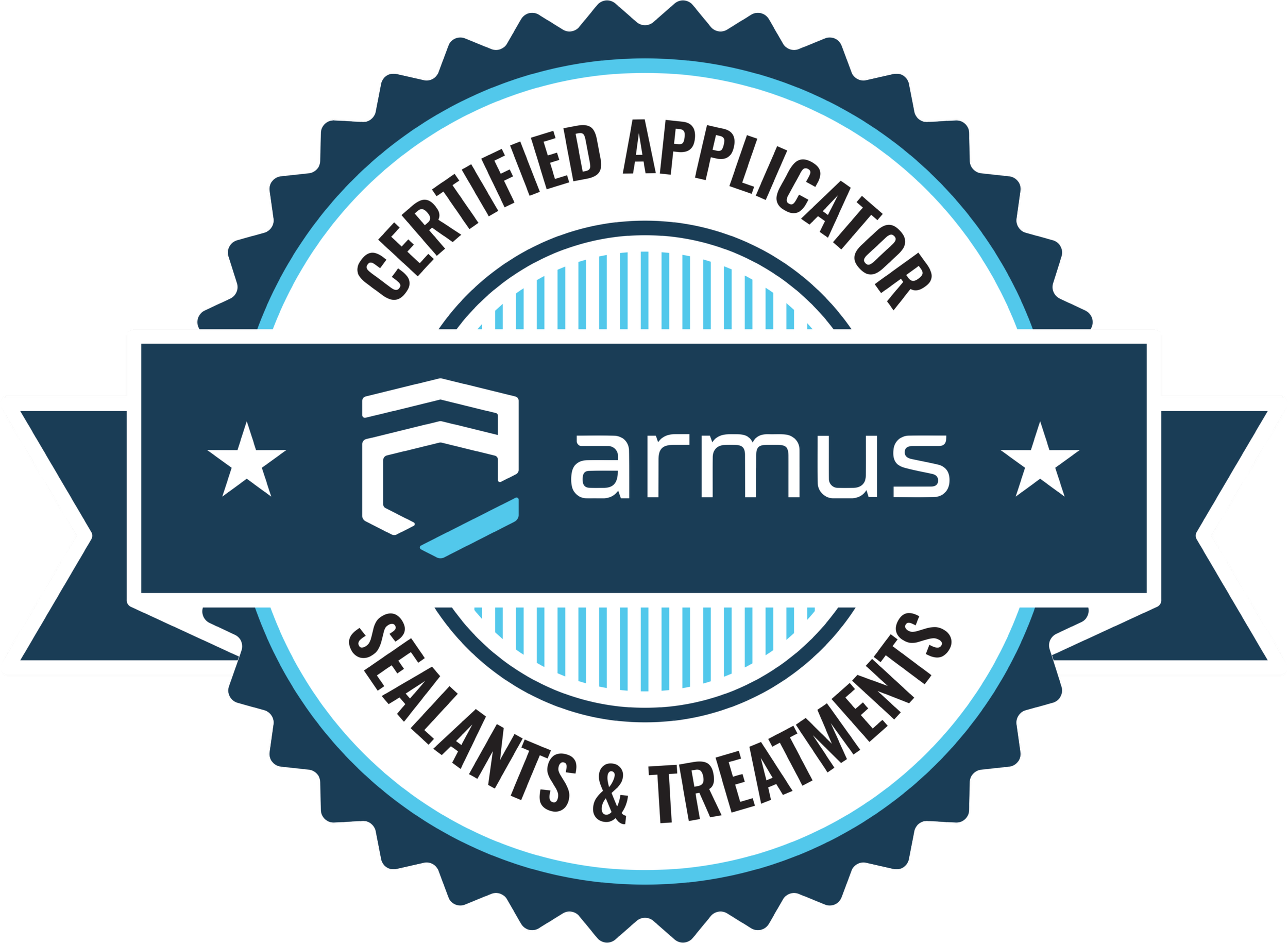 Certified applicator badge for sealants, treatments, and treatments.