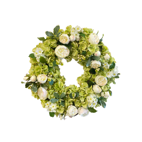 24'' ROSE HYDRANGEA (WHITE/GREEN)