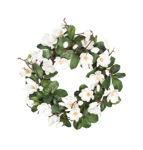 24'' TREE MAGNOLIA LEAF (WHITE/GREEN)