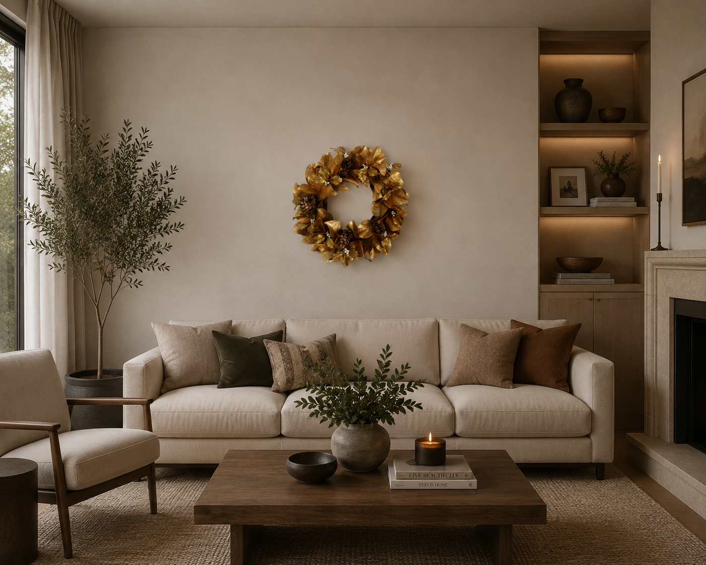 GOLDEN MAGNOLIA LEAF WREATH 24- GOLD-XP020627.GO.png
