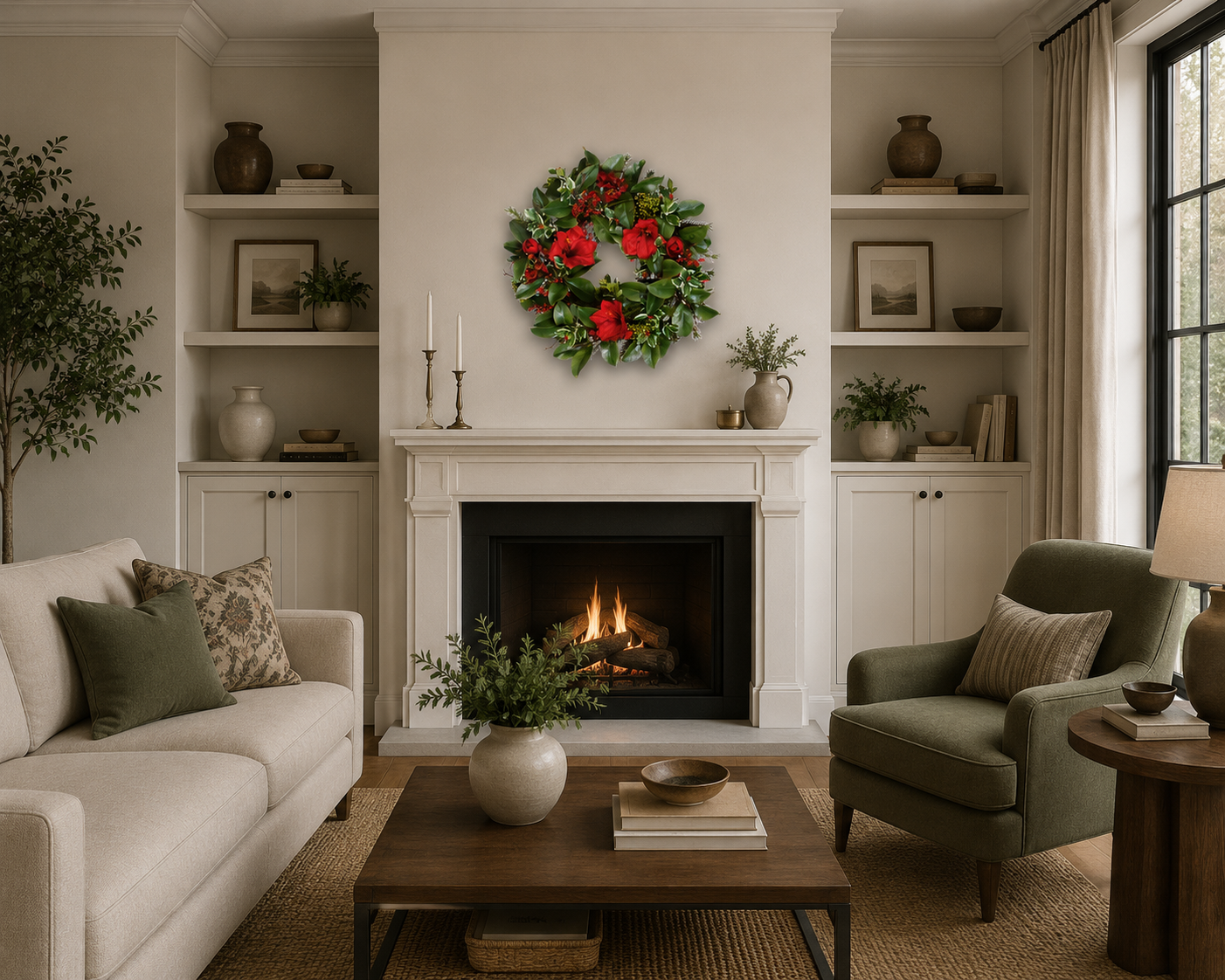 HOLIDAY GARDEN AMARYLIS WREATH 24-RED-GREEN-XP04501.RDGR-.png