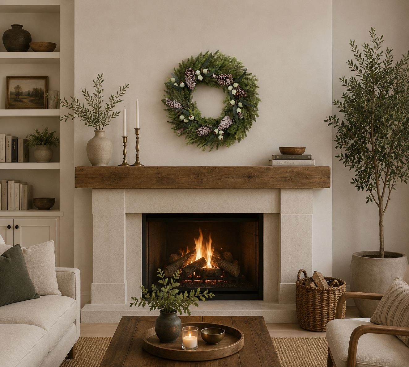 MOUTAIN PINE W:EUC.WREATH 26'' (GREEN BROWN)-XP02001.GRBR.png