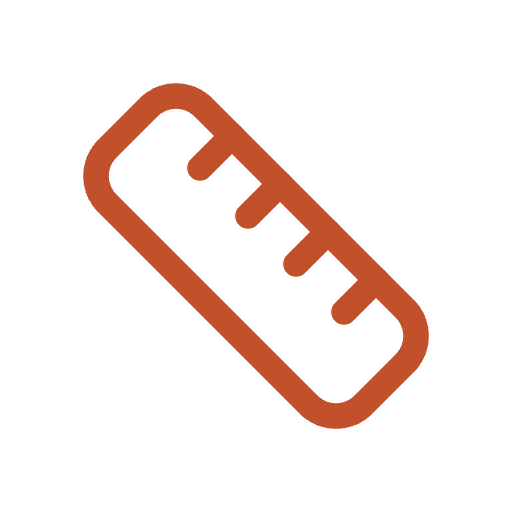 Illustration of a brown ruler on a black background.