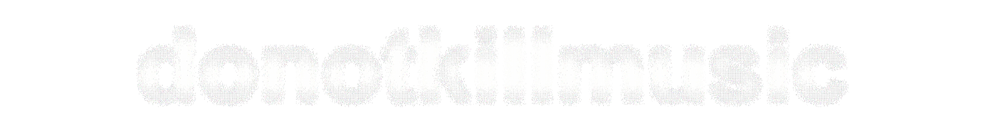 Text reading 'donotkillmusic' in a pixelated font with a black background.