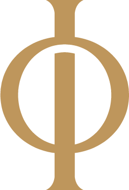 A stylized Bitcoin symbol with a vertical line through a circle, in gold color.