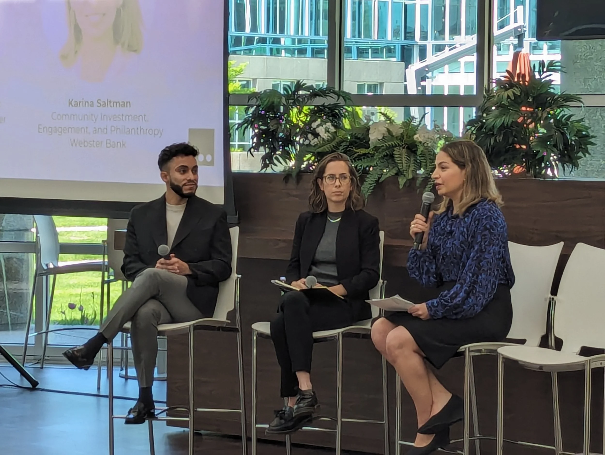 RBIJ Director of Policy & Advocacy Maggie O'Donnell joined representatives from Indeed  and Webster Bank at 3BL Network Effect: Stamford to speak about why Clean Slate legislation empowers companies to bring more justice-impacted candidates into the 