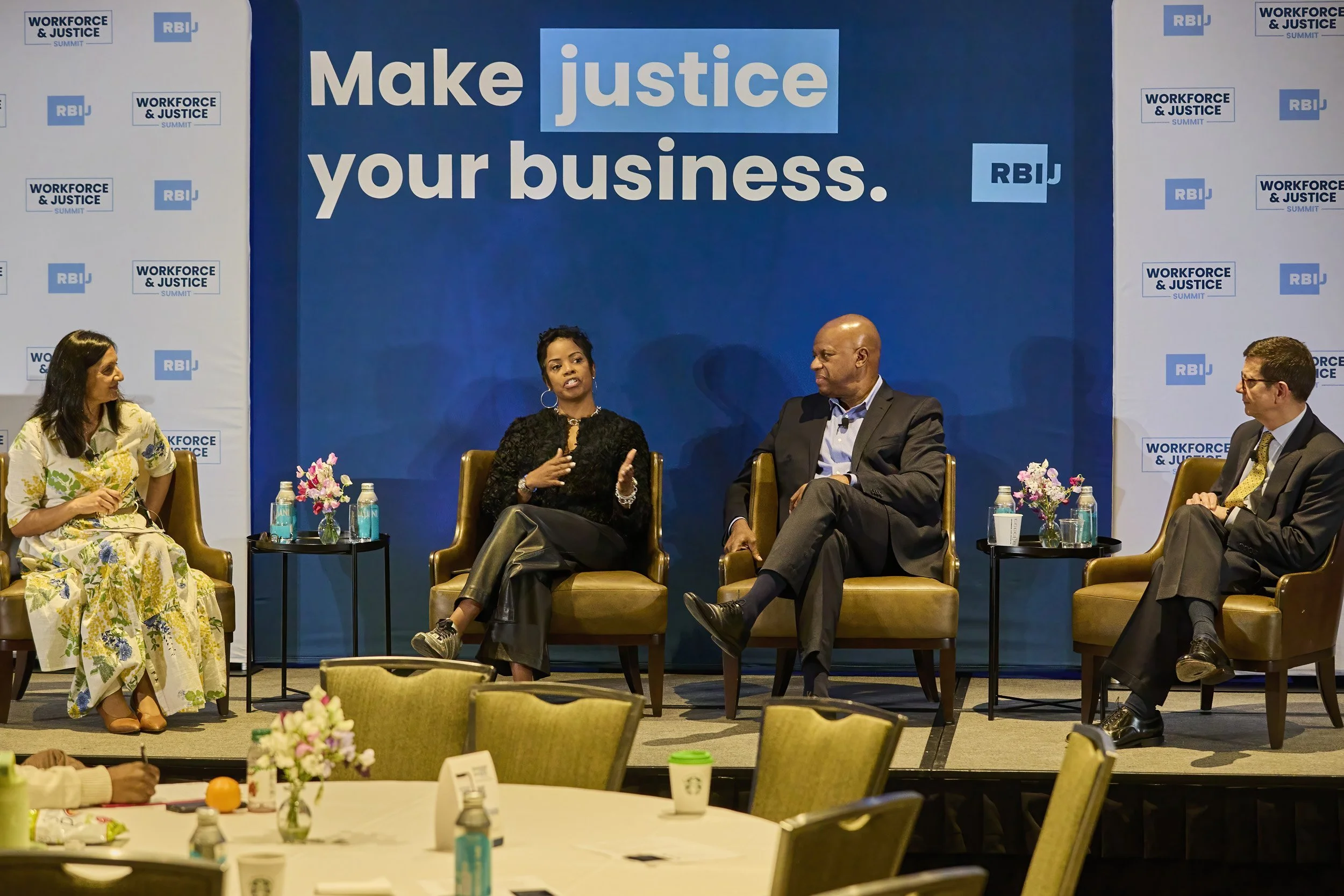Left to right: Lena Patel, RBIJ; Mannone Butler, NBA Social Justice Coaliton; Rick C. Wade, U.S. Chamber of Commerce; Brian Fabes, Corporate Coalition