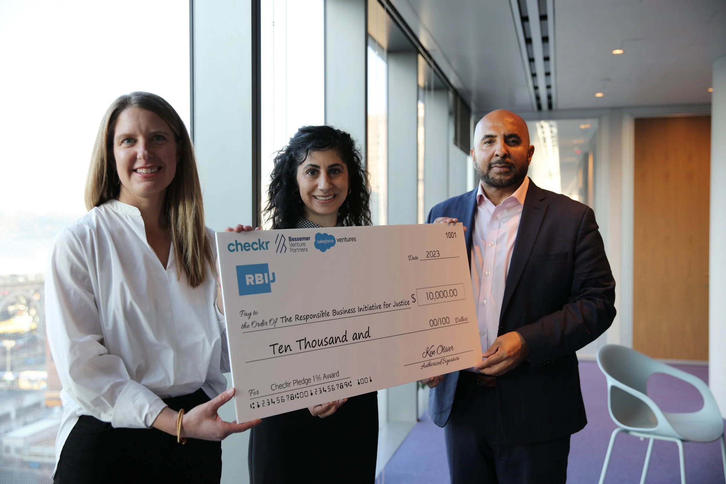 RBIJ Receives Donation from Checkr to Support Fair Chance Hiring Mission