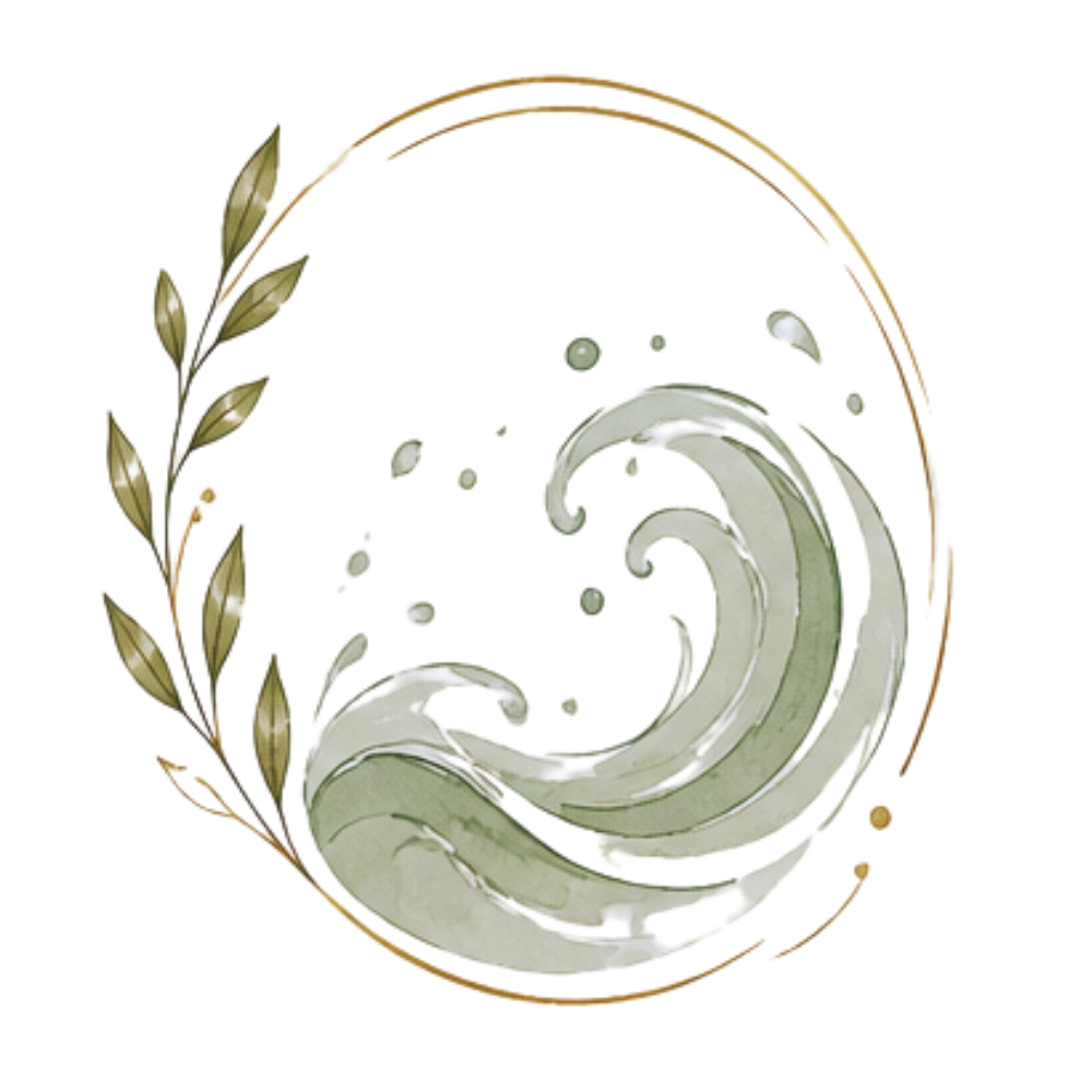 A silver metallic emblem with a stylized tiger face in the center, surrounded by a laurel wreath on the left side.