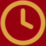 Red clock icon with yellow background