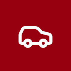 Car icon on a red background