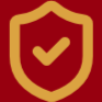 A shield icon with a checkmark inside