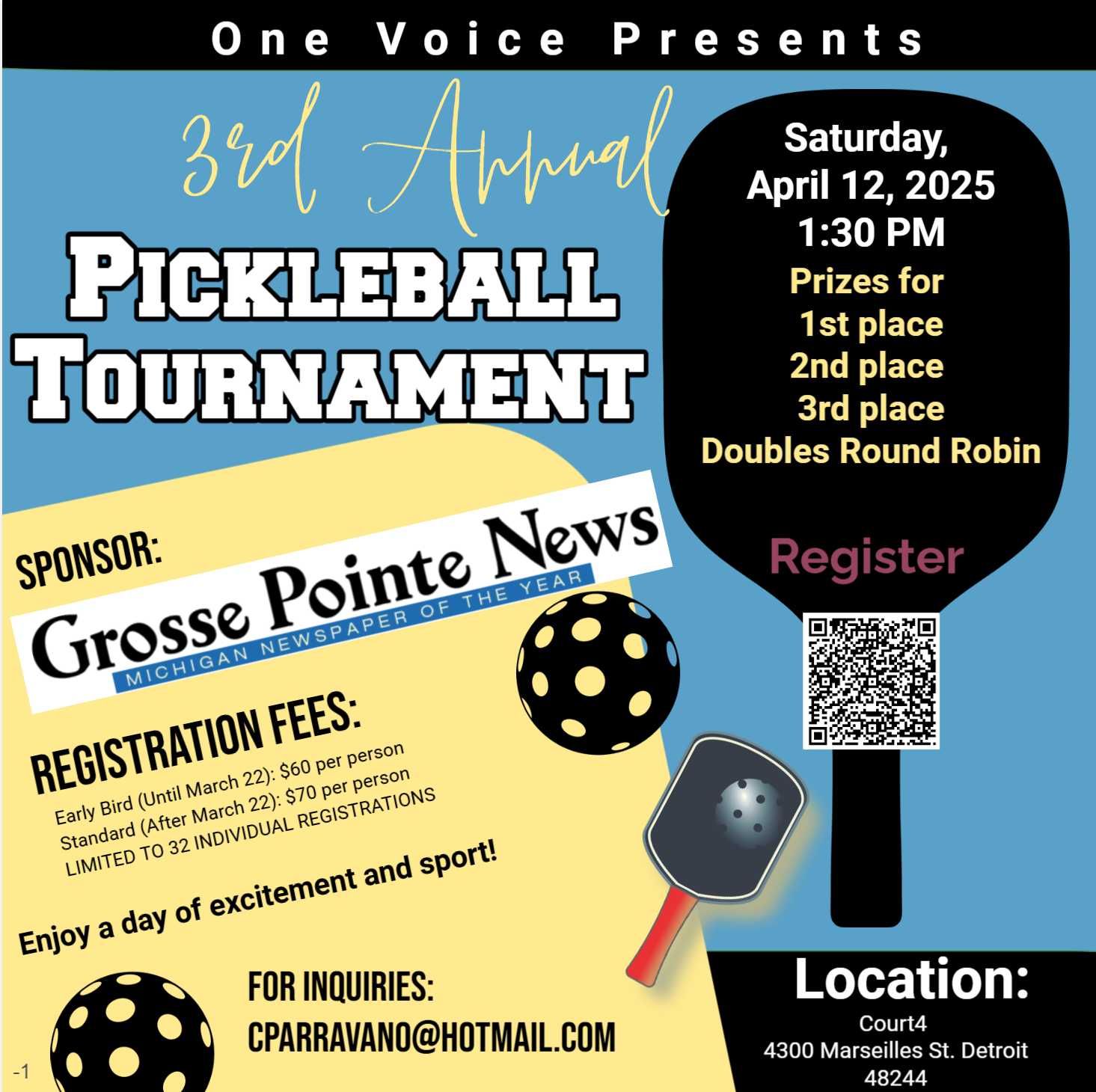 One Voice Charity Pickleball Tournament 