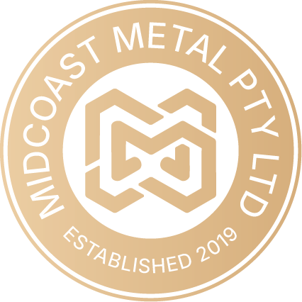 Midcoast Metal Logo Gold Colour