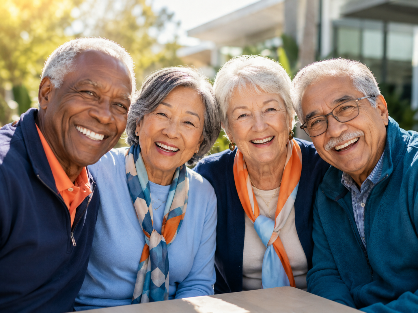Smiling senior patients of Western Geriatrics & Neurology enjoying time outdoors