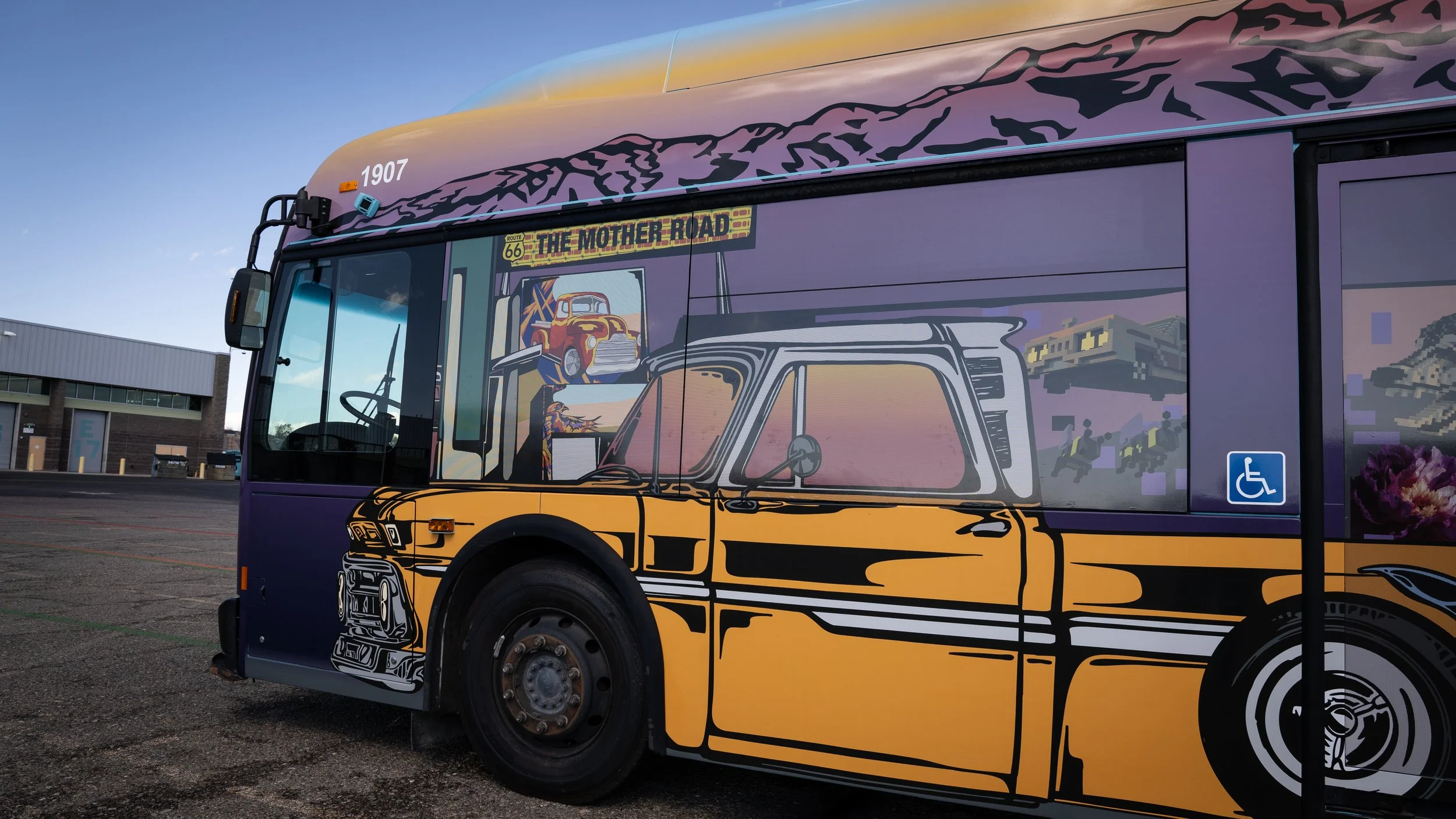 Route 66 Bus Wrap driver view