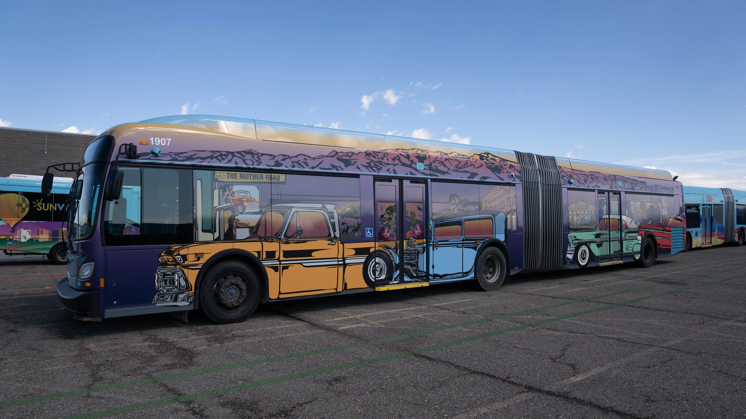 Route 66 Bus Wrap full view drivers side