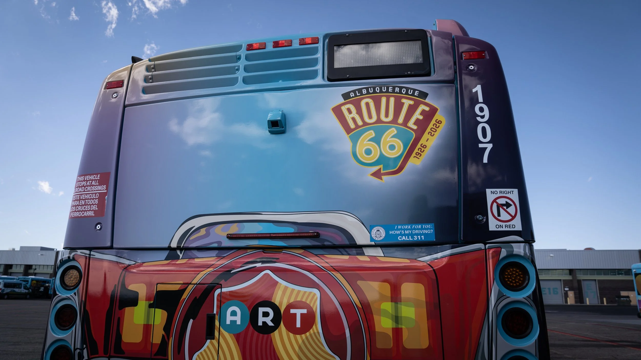 Route 66 Bus Wrap back view