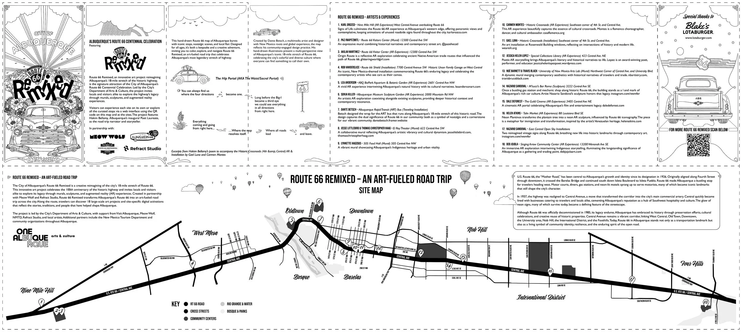 Route 66 Remixed Coloring Map back side layout
